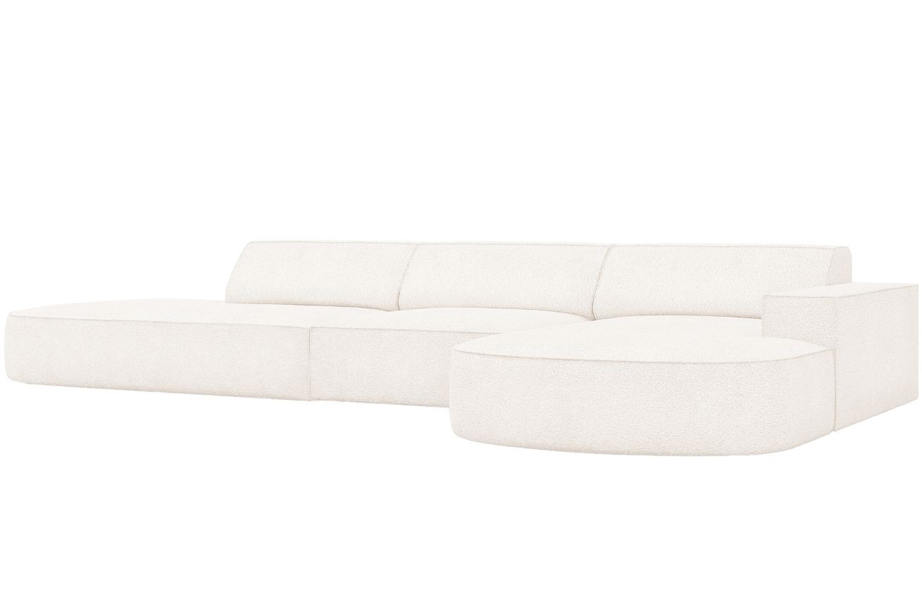 Béžová bouclé čtyřmístná rohová pohovka MICADONI Jodie 342 cm
