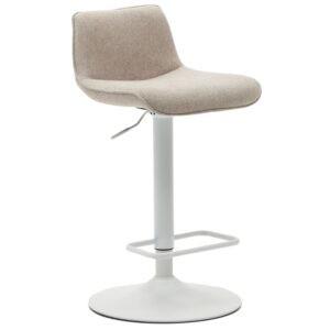 Béžová čalouněná barová židle Kave Home Zenda 64-86 cm