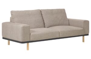 Béžová dvoumístná pohovka Kave Home Noa I. 230 cm s dřevěnou podnoží