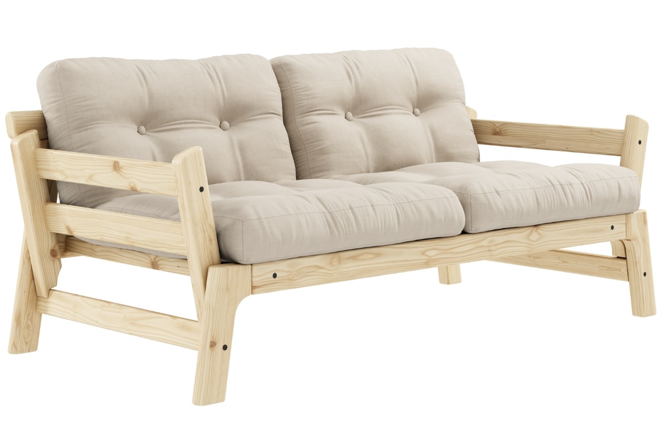 Béžová dvoumístná rozkládací pohovka Karup Design Step 158 cm