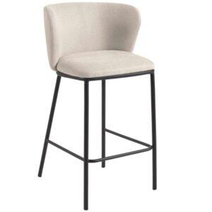 Béžová látková barová židle Kave Home Ciselia 65 cm
