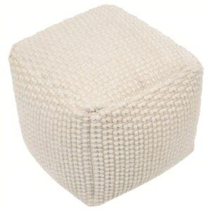 Béžový puf Kave Home Mascarell 45 x 45 cm