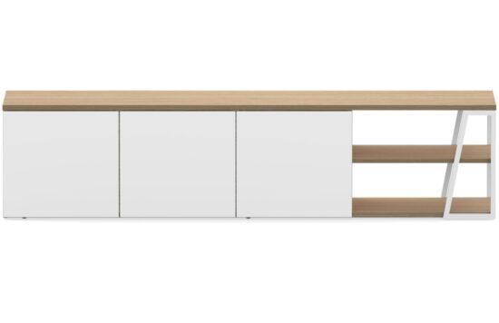 Bílý dubový TV stolek TEMAHOME Albi 190 x 34 cm