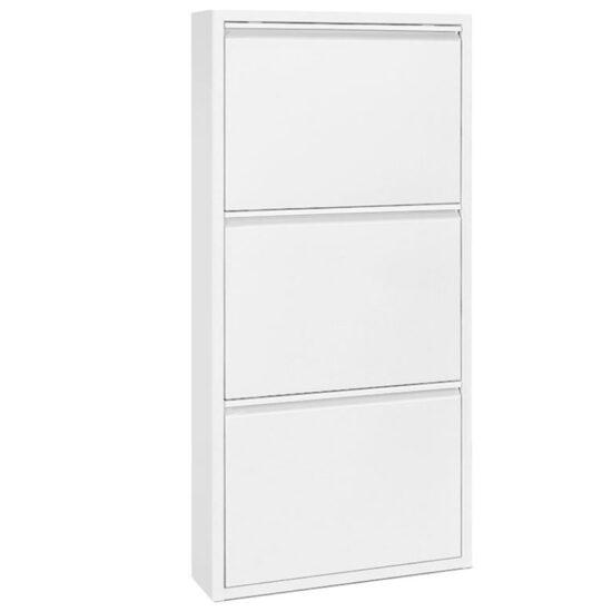Bílý kovový botník Kave Home Ode 103 cm