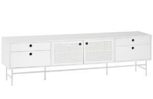 Bílý lakovaný TV stolek Teulat Punto 180 x 40 cm