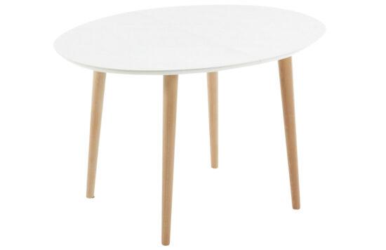 Bílý lakovaný rozkládací jídelní stůl Kave Home Oqui 120/200 x 90 cm