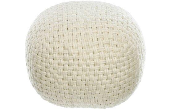 Bílý vlněný puf Kave Home Betty Ø 50 cm