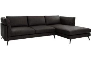 CXL by Christian Lacroix Černá kožená rohová pohovka CXL Camille 322 cm