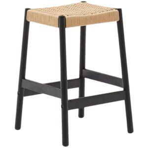 Černá dubová stolička Kave Home Yalia s výpletem 66 cm