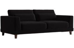 Černá sametová třímístná pohovka Windsor & Co Leon 219 cm