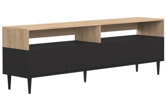 Černý TV stolek TEMAHOME Horizon 180x 40 cm s dubovým dekorem