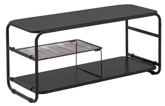 Černý kovový TV stolek Kave Home Academy 98 x 37 cm