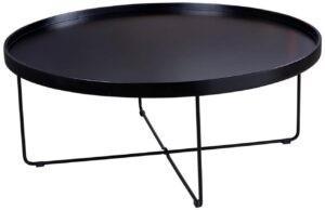 Černý lakovaný kulatý konferenční stolek Somcasa Bruno 90 cm