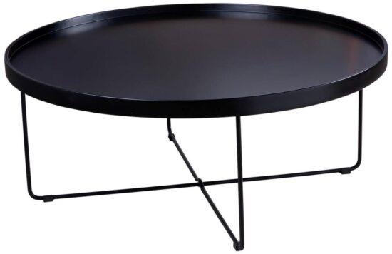 Černý lakovaný kulatý konferenční stolek Somcasa Bruno 90 cm