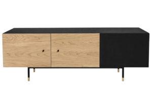 Dubový TV stolek Woodman Jugend s kovovou podnoží 142 x 42 cm