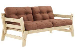 Hnědá dvoumístná rozkládací pohovka Karup Design Step 158 cm