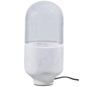 Hoorns Bílá skleněná stolní lampa Lesla