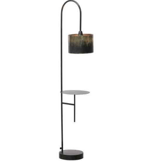 Hoorns Černo zlatá kovová stojací lampa Bessie 160 cm