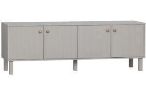 Hoorns Šedý borovicový TV stolek Flo 160 x 46 cm