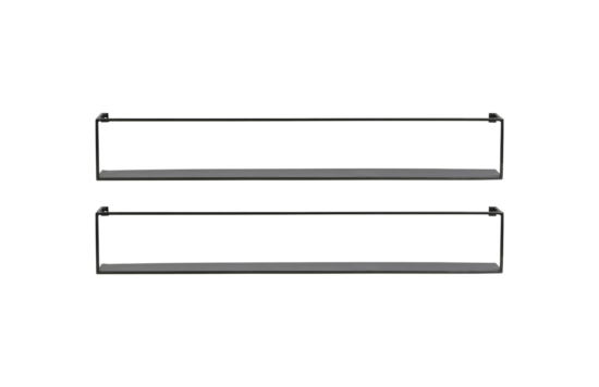 Hoorns Set dvou černých kovových polic Mirtl 100 cm