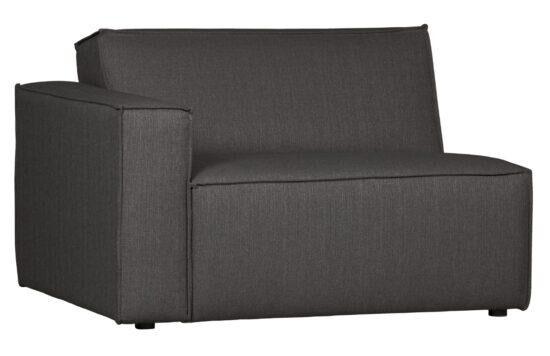 Hoorns Tmavě šedý látkový rohový modul Siena 120 cm