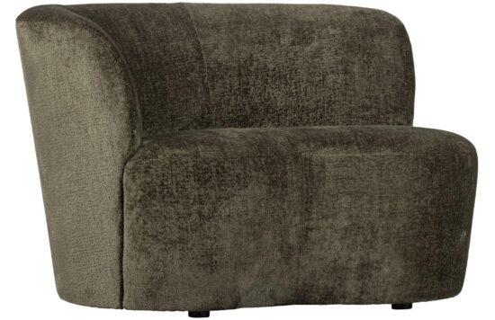 Hoorns Tmavě zelené látkové lounge křeslo Stania 112 cm