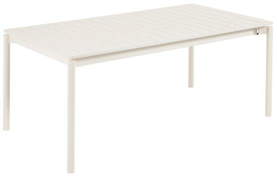 Matně bílý kovový zahradní rozkládací stůl Kave Home Zaltana 180/240 x 100 cm