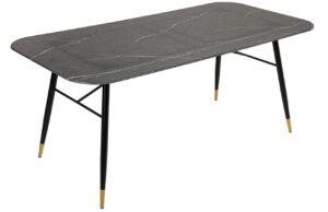 Moebel Living Černý skleněný jídelní stůl Pierre 180 x 90 cm
