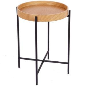 Moebel Living Dubový odkládací stolek Tallet 43 cm