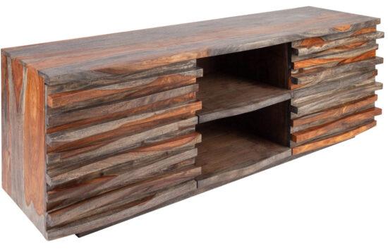 Moebel Living Šedý masivní sheeshamový TV stolek Samon 150x40 cm