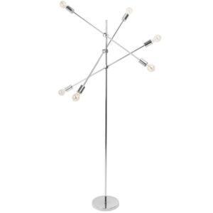 Moebel Living Stříbrná kovová stojací lampa Meduse
