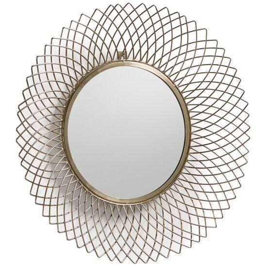 Mosazné závěsné zrcadlo Kave Home Juicy 65 cm