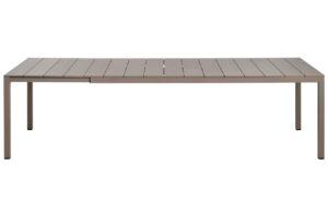 Nardi Šedohnědý hliníkový rozkládací zahradní stůl Rio 210/280 x 100 cm
