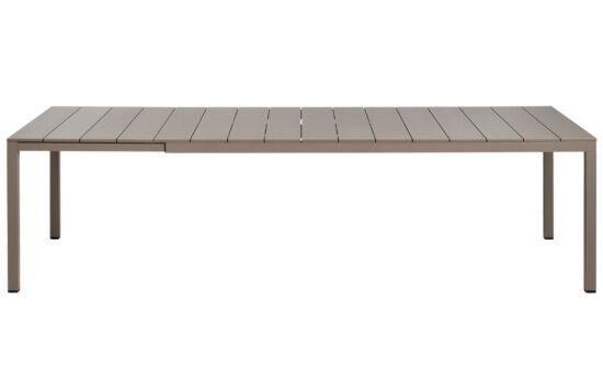 Nardi Šedohnědý hliníkový rozkládací zahradní stůl Rio 210/280 x 100 cm