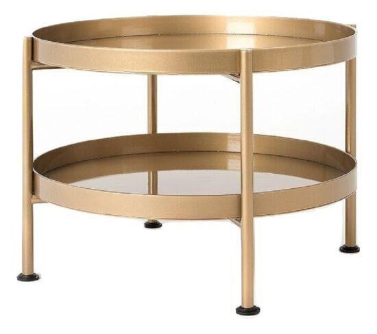 Nordic Design Zlatý kovový konferenční stolek Nollan 60 cm