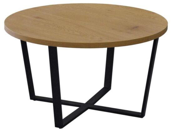 Scandi Dubový konferenční stolek s kovovou podnoží Calvin 77 cm