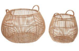 Set dvou ratanových košů Kave Home Daya 31/47 cm