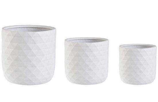 Set tří bílých květináčů Bizzotto Pyramida