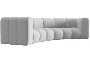 Světle šedá žinylková trojmístná pohovka MICADONI Lupine 322 cm