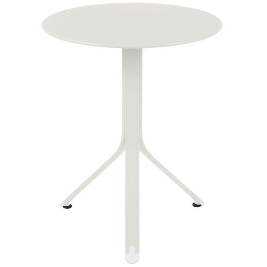 Světle šedý kovový stůl Fermob Rest'O Ø 60 cm