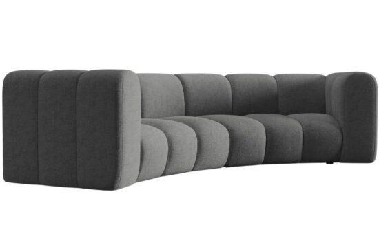Tmavě šedá žinylková trojmístná pohovka MICADONI Lupine 322 cm