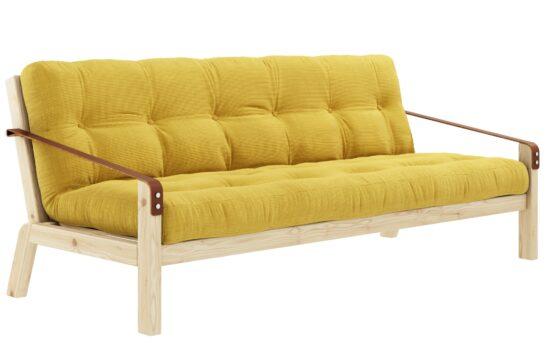 Žlutá manšestrová trojmístná rozkládací pohovka Karup Design Poetry 204 cm